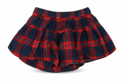 Next Girls Red Plaid  Mom Shorts Size 7 Years