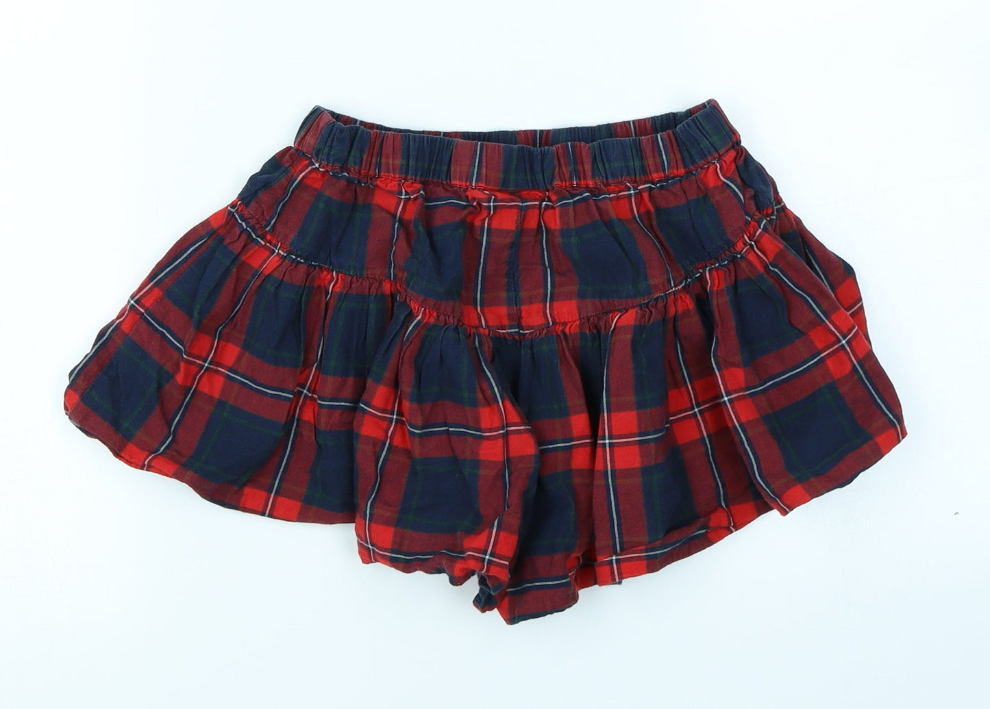 NEXT Girls Red Plaid  Mom Shorts Size 7 Years
