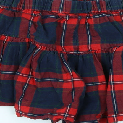 NEXT Girls Red Plaid  Mom Shorts Size 7 Years