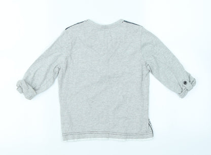 Rebel Boys Grey   Basic T-Shirt Size 3-4 Years