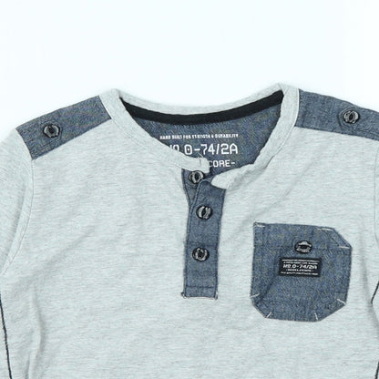 Rebel Boys Grey   Basic T-Shirt Size 3-4 Years