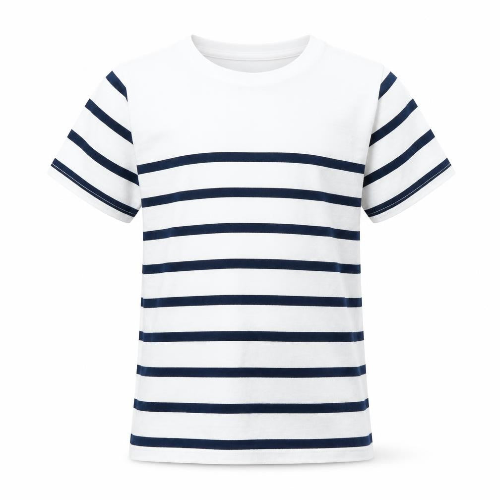 River Island Girls White Striped  Basic T-Shirt Size 5-6 Years
