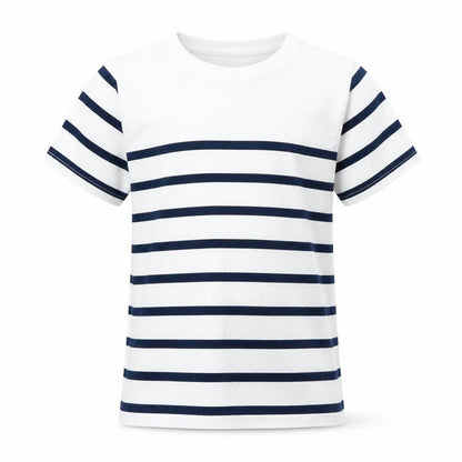 River Island Girls White Striped  Basic T-Shirt Size 5-6 Years