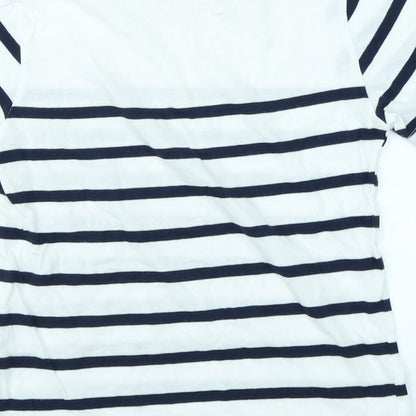 River Island Girls White Striped  Basic T-Shirt Size 5-6 Years