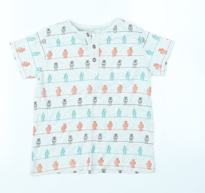 TU Boys Grey   Basic T-Shirt Size 3-4 Years  - Robot
