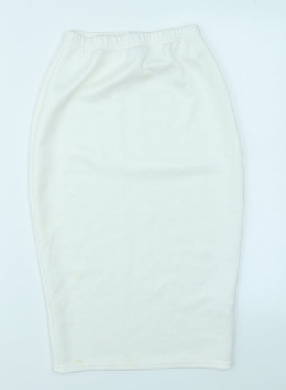 Boohoo Womens White   A-Line Skirt Size 10