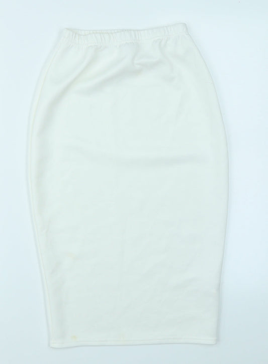 Boohoo Womens White   A-Line Skirt Size 10