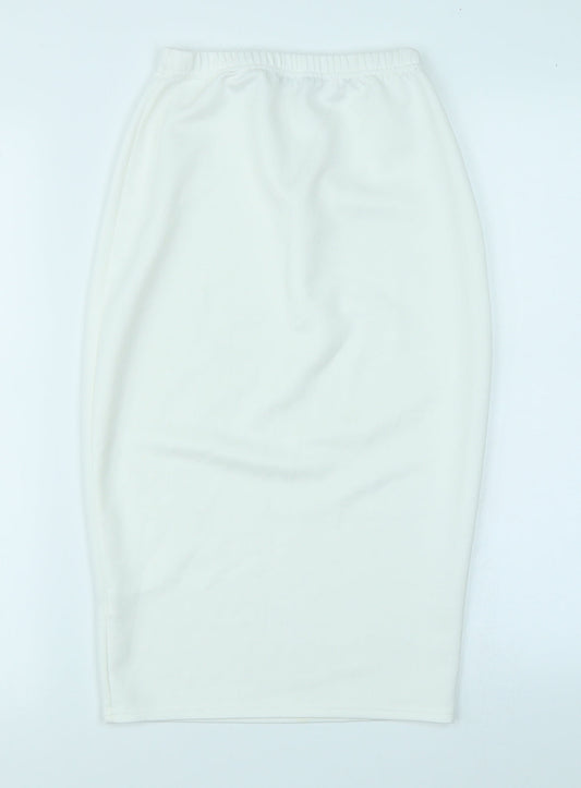 Boohoo Womens White   A-Line Skirt Size 10
