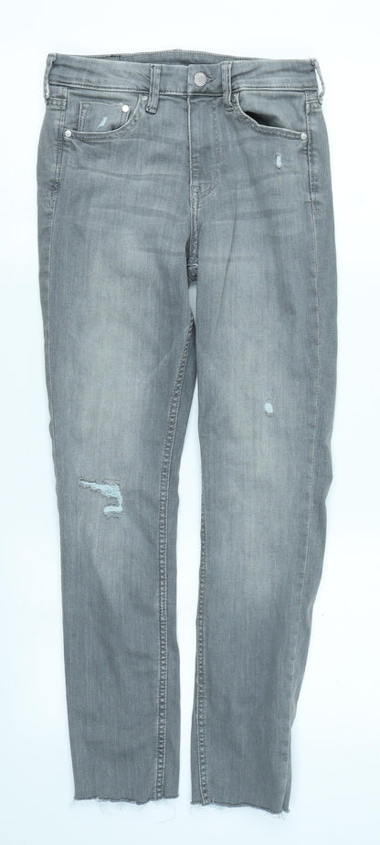 &Denim Womens Grey  Denim Skinny Jeans Size 10 L25 in