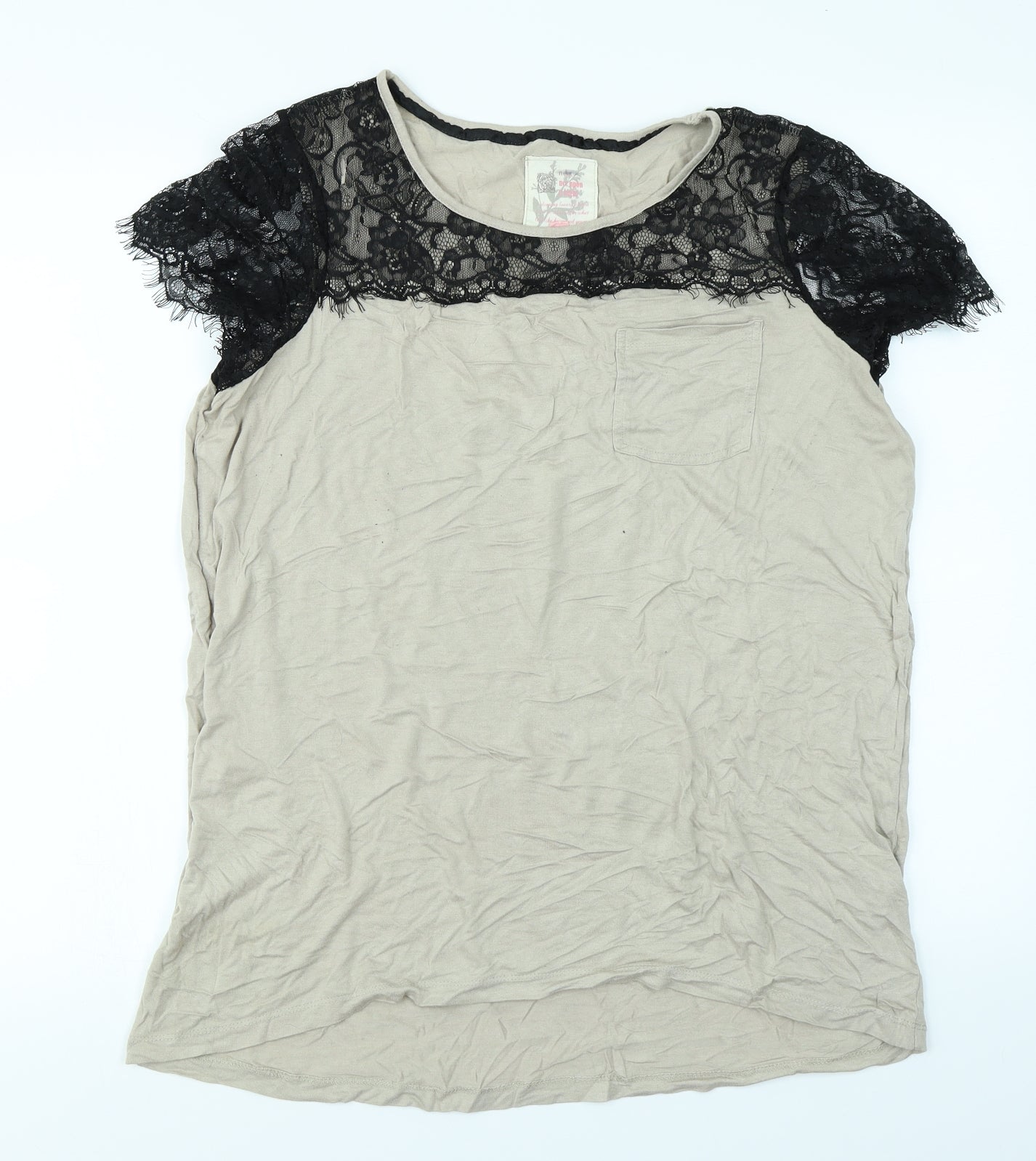 Womens UK Size 16 NEXT Beige Basic T-Shirt