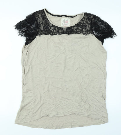 Womens UK Size 16 NEXT Beige Basic T-Shirt
