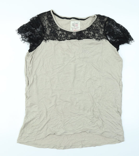 Womens UK Size 16 NEXT Beige Basic T-Shirt