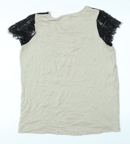 Womens UK Size 16 NEXT Beige Basic T-Shirt