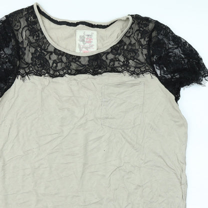 Womens UK Size 16 NEXT Beige Basic T-Shirt