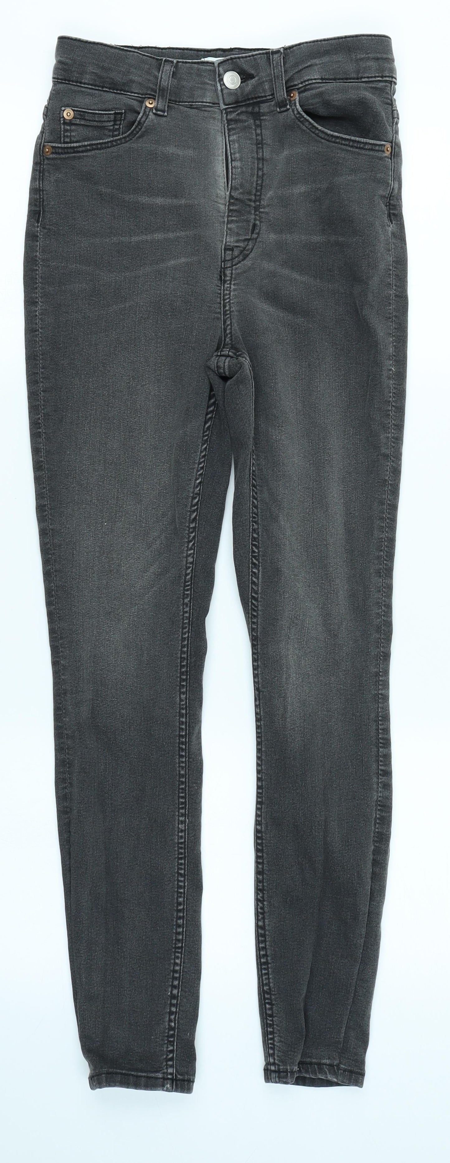 Womens UK Size 10 H&M Regular Fit Skinny Grey Jeans
