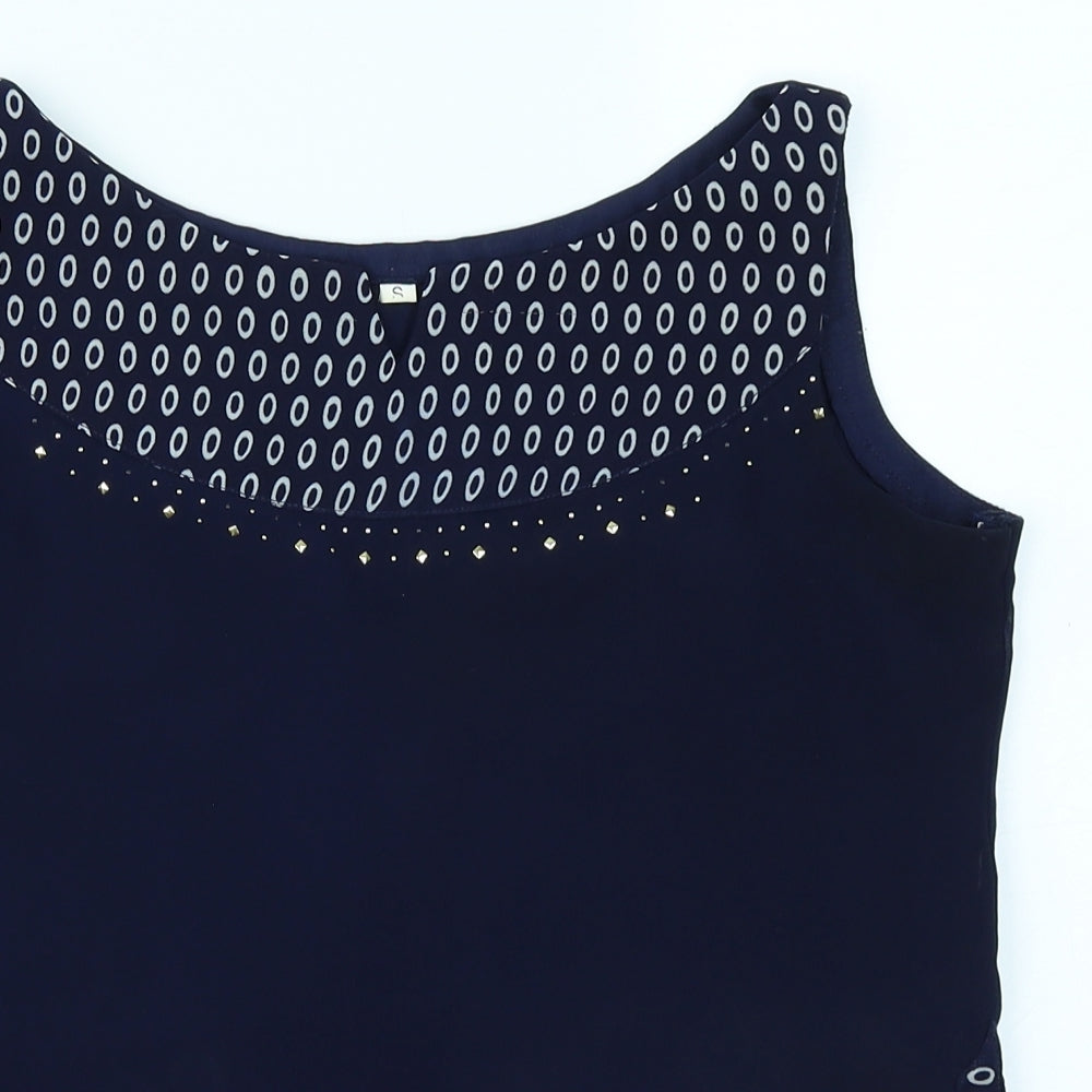 Womens UK Size S Preworn Blue Basic Blouse