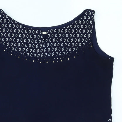 Womens UK Size S Preworn Blue Basic Blouse