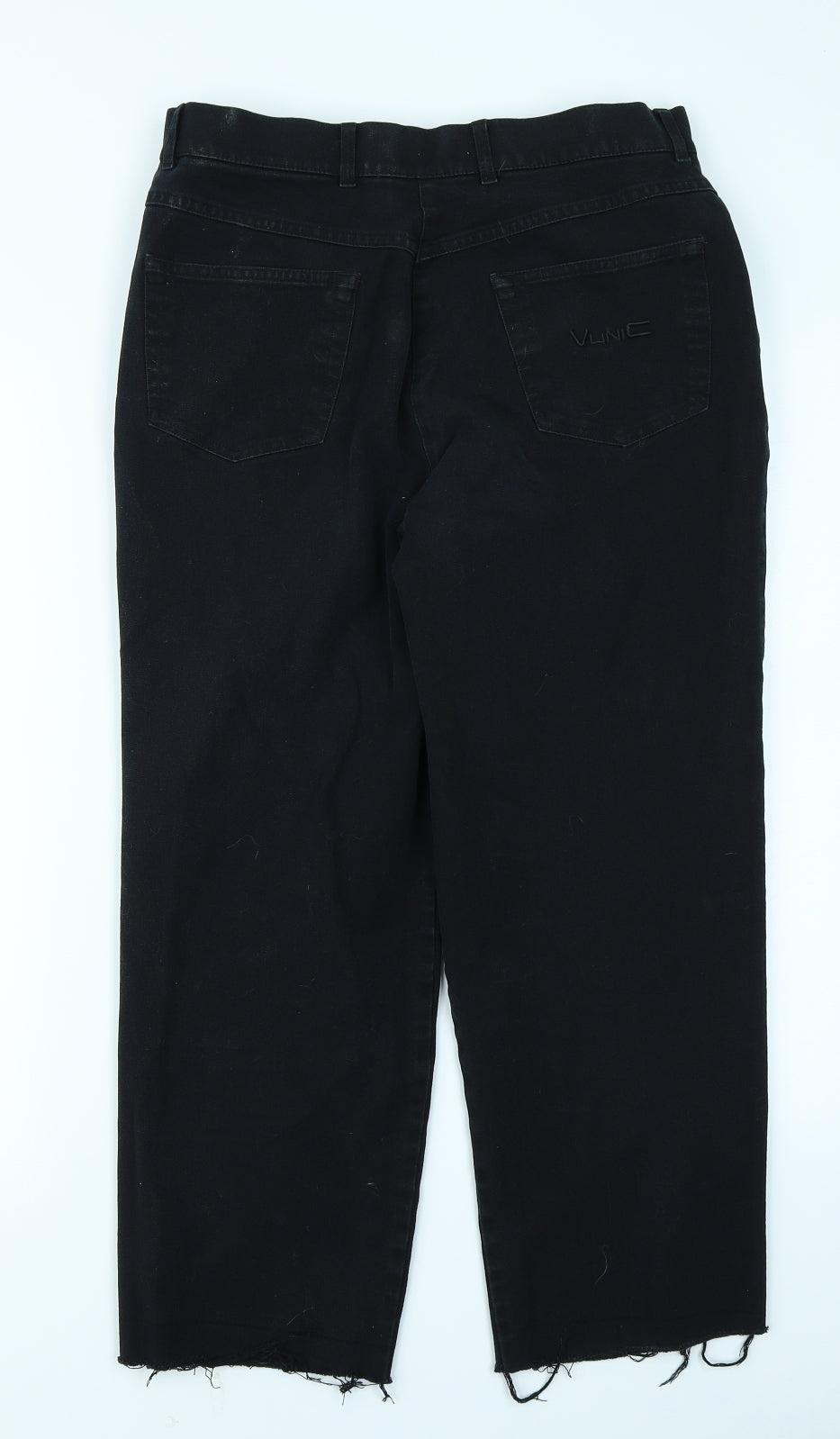 Vunic Womens Black  Denim Straight Jeans Size 30 in L23 in