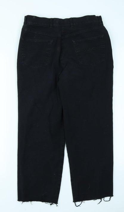 Vunic Womens Black  Denim Straight Jeans Size 30 in L23 in
