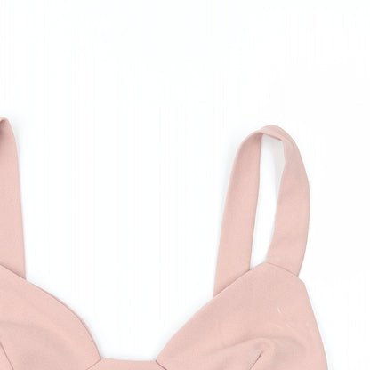 Boohoo Womens Pink   Cropped Blouse Size 12