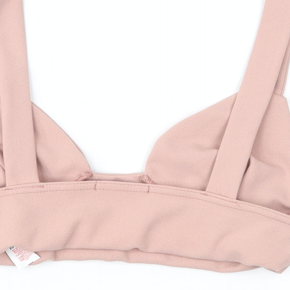 Boohoo Womens Pink   Cropped Blouse Size 12