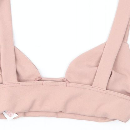 Boohoo Womens Pink   Cropped Blouse Size 12