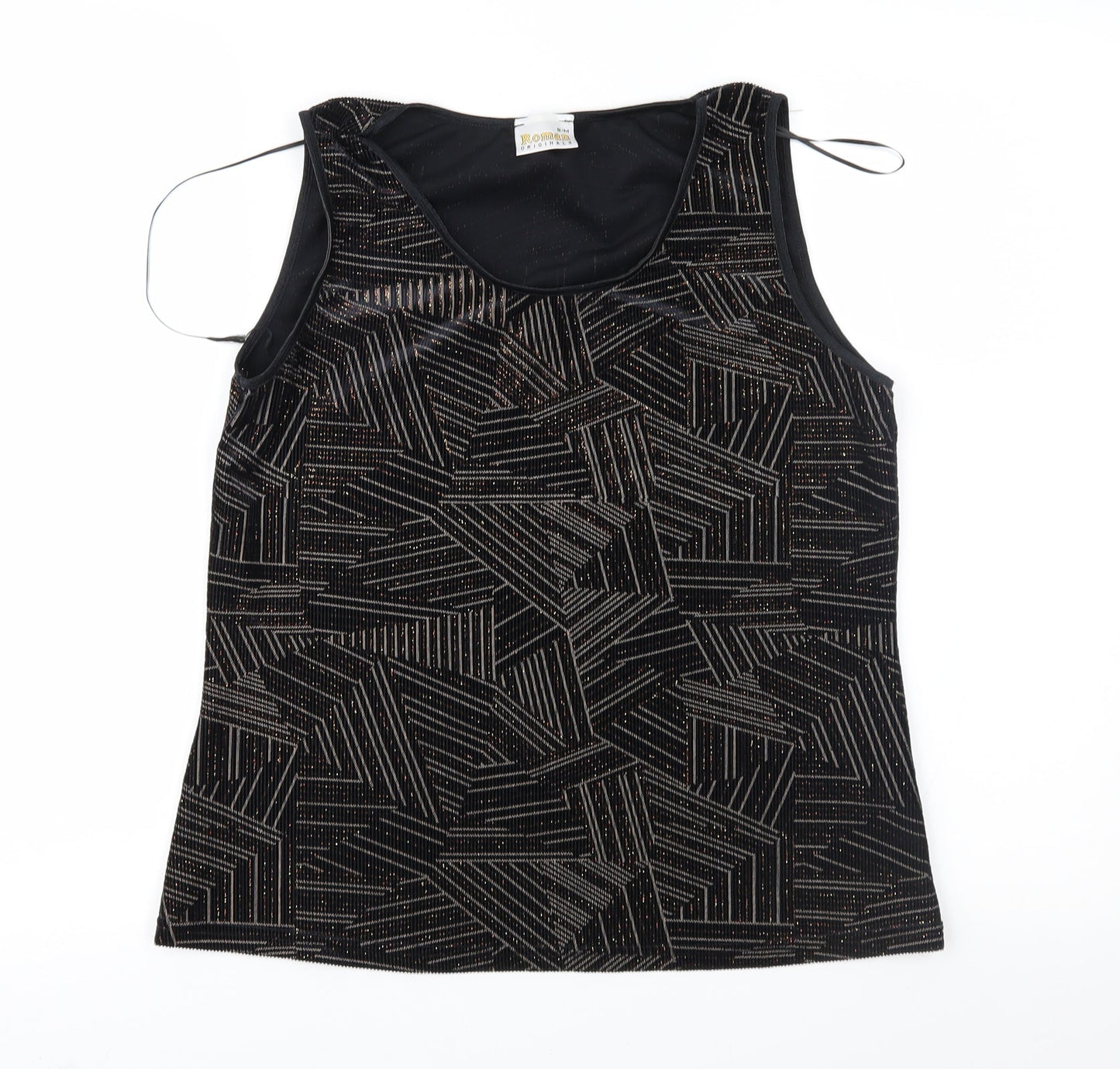 Womens UK Size S Roman Black Basic Blouse