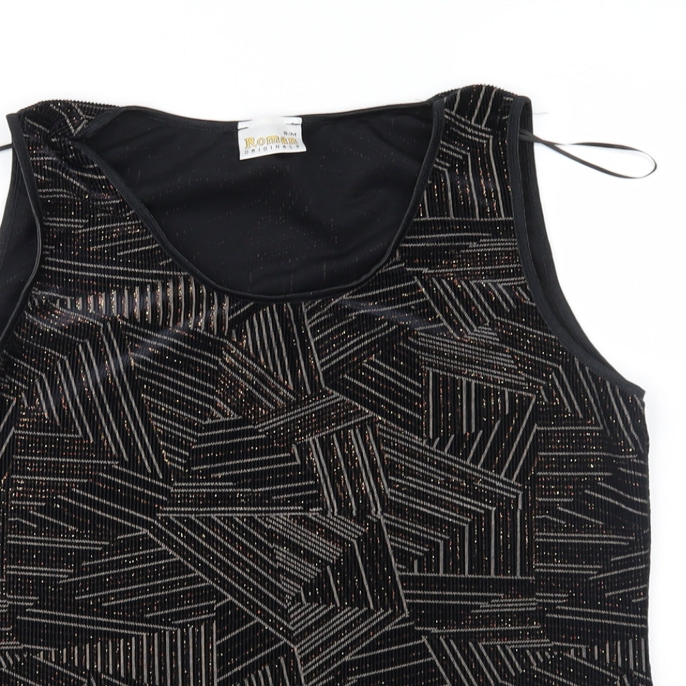 Womens UK Size S Roman Black Basic Blouse