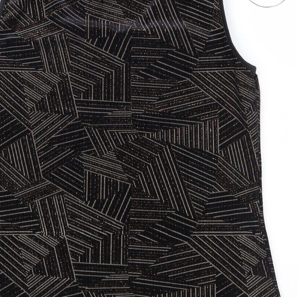 Womens UK Size S Roman Black Basic Blouse