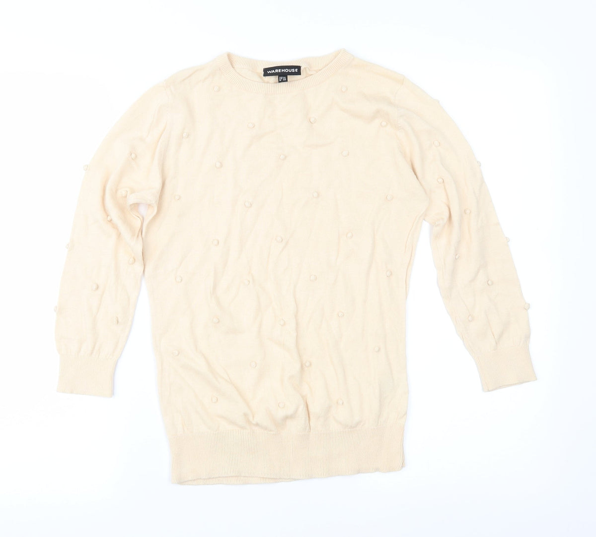 Warehouse Womens Beige   Pullover Jumper Size 10