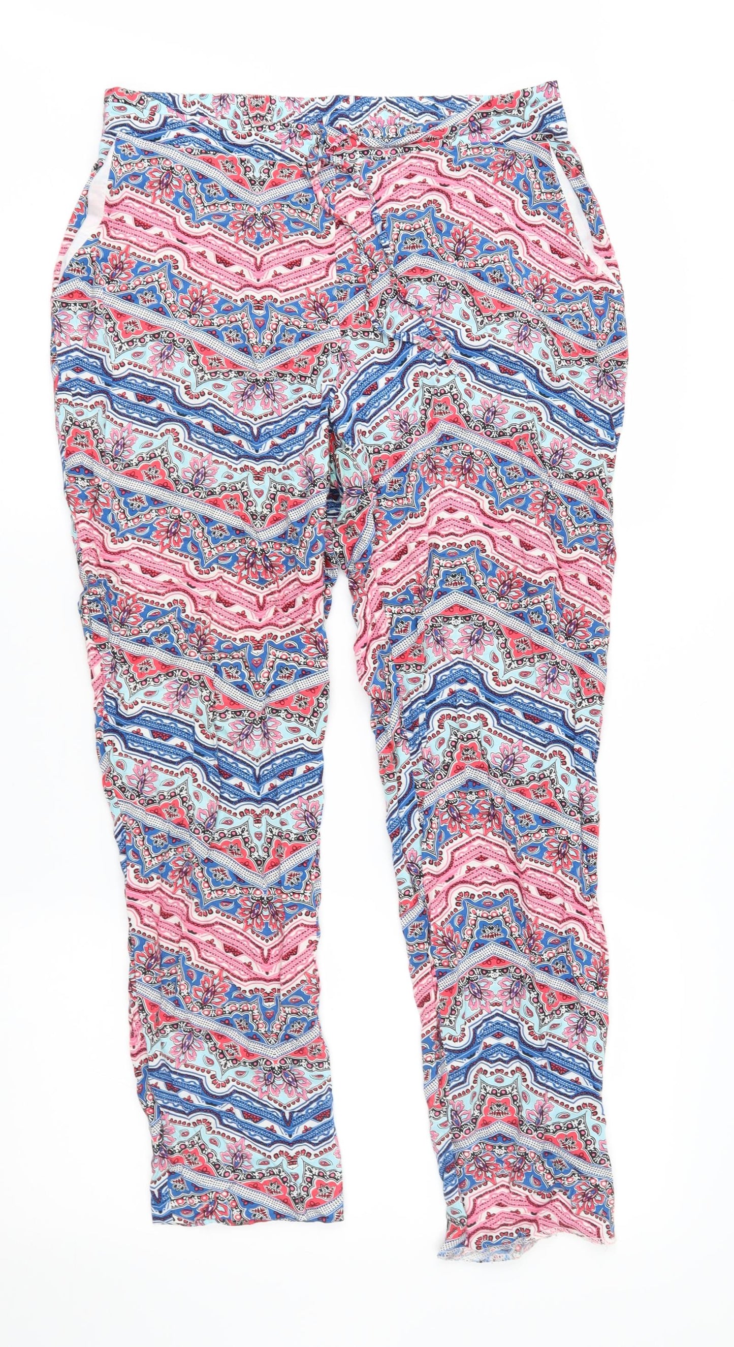 George Womens Multicoloured Geometric  Trousers  Size 12 L27 in