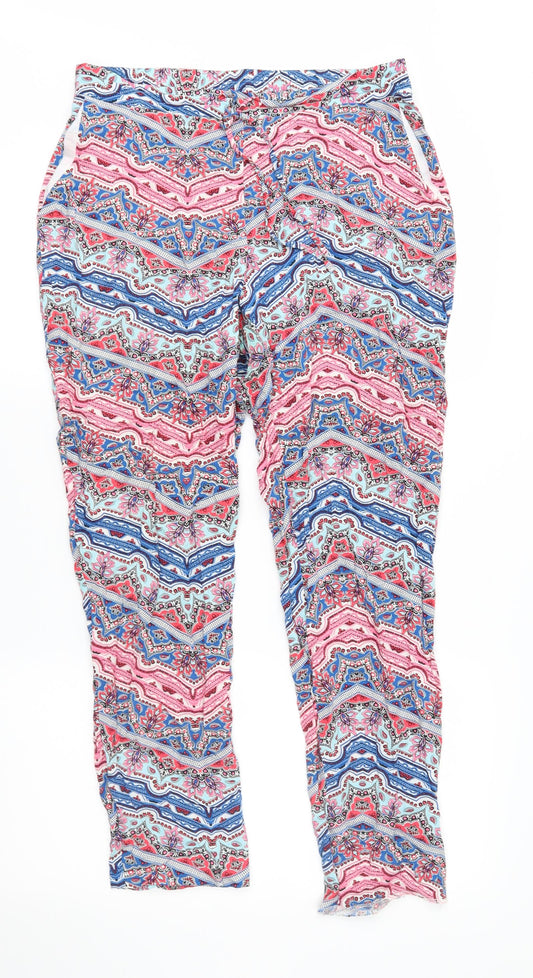 George Womens Multicoloured Geometric  Trousers  Size 12 L27 in