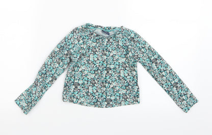 Gap Girls Blue Floral  Basic T-Shirt Size 3 Years