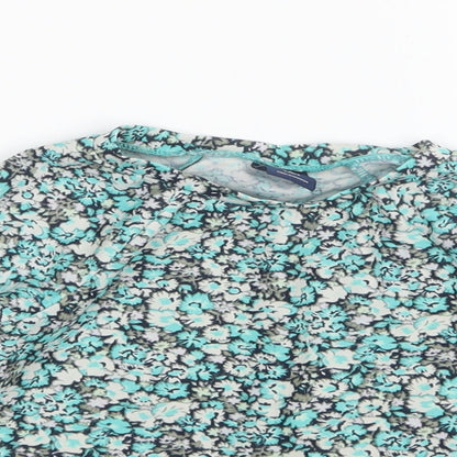 Gap Girls Blue Floral  Basic T-Shirt Size 3 Years