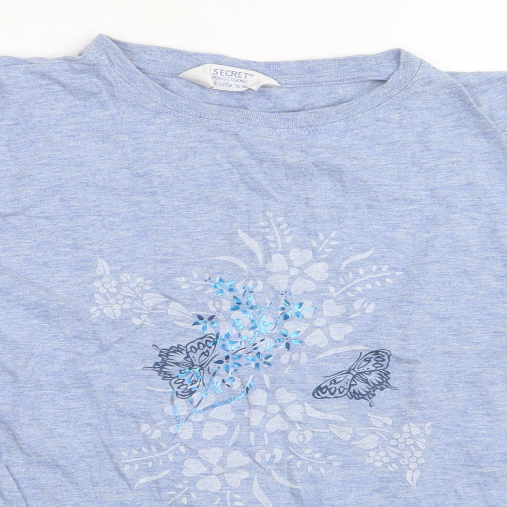 Secret Possessions Womens Blue Geometric  Top Pyjama Top Size 8