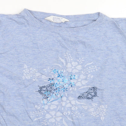 Secret Possessions Womens Blue Geometric  Top Pyjama Top Size 8