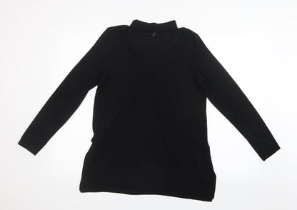 Womens UK Size 12 River Island Black Basic T-Shirt