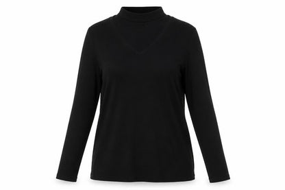 Womens UK Size 12 River Island Black Basic T-Shirt