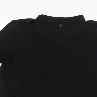 Womens UK Size 12 River Island Black Basic T-Shirt
