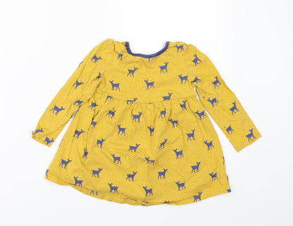 Mini Club Girls Yellow Geometric  A-Line  Size 12-18 Months