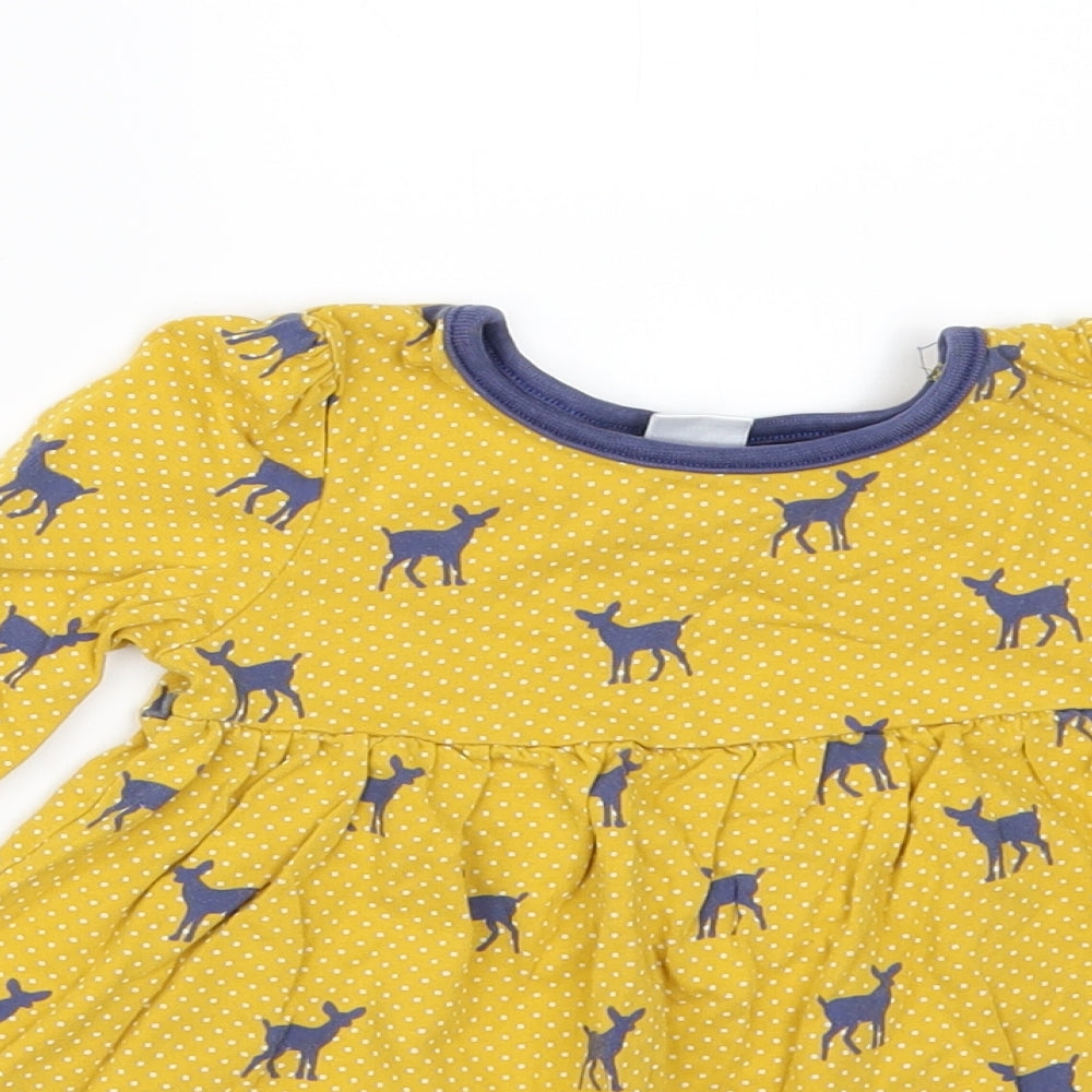 Mini Club Girls Yellow Geometric  A-Line  Size 12-18 Months