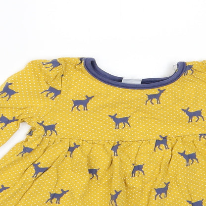 Mini Club Girls Yellow Geometric  A-Line  Size 12-18 Months