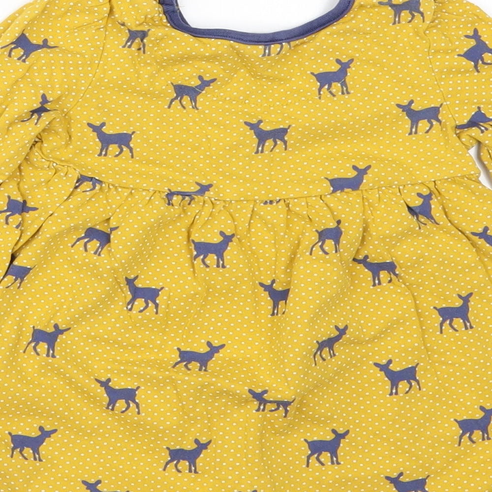 Mini Club Girls Yellow Geometric  A-Line  Size 12-18 Months