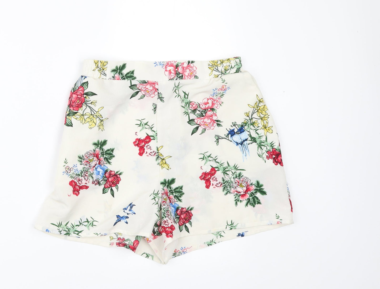 Primark Womens Ivory Floral   Shorts Size 4