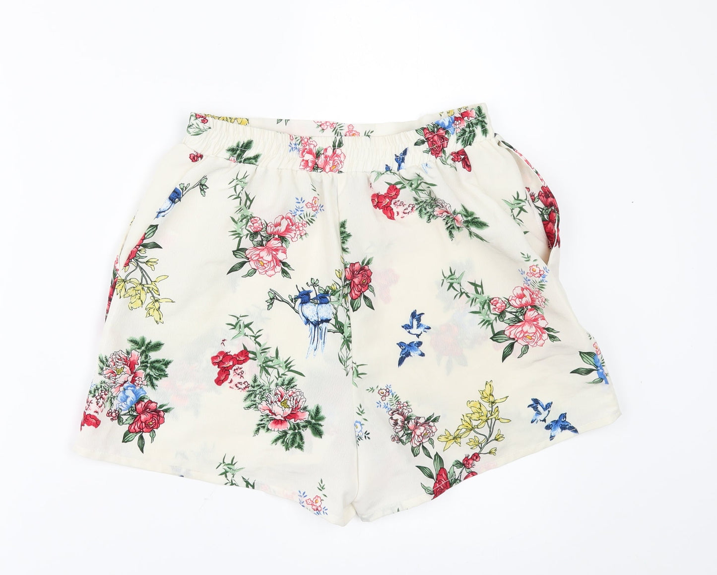 Primark Womens Ivory Floral   Shorts Size 4