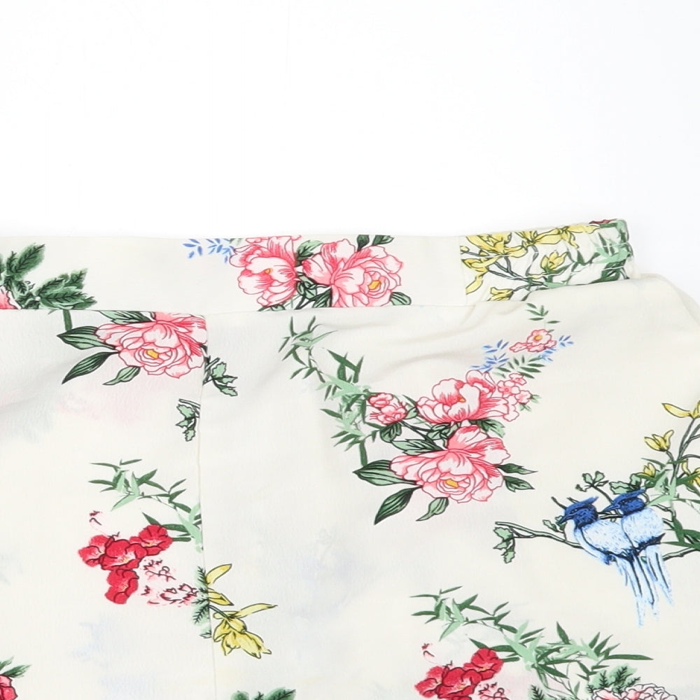Primark Womens Ivory Floral   Shorts Size 4