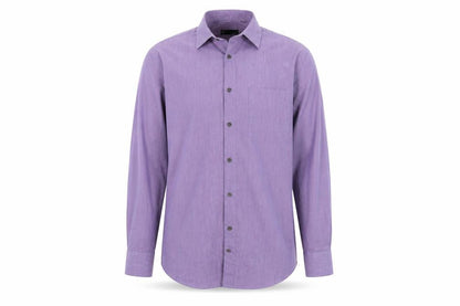 Mens UK Size 15 BHS Purple  Button-Up Long Sleeve Casual Shirt