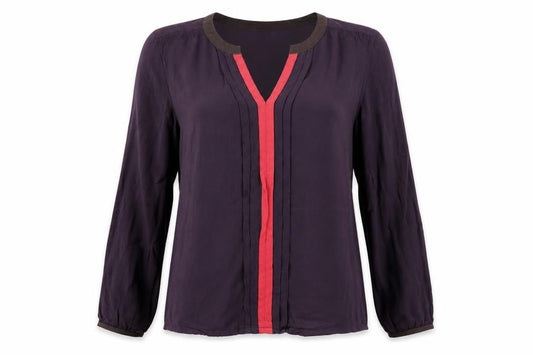 e d c Womens Purple   Ringer Blouse Size L