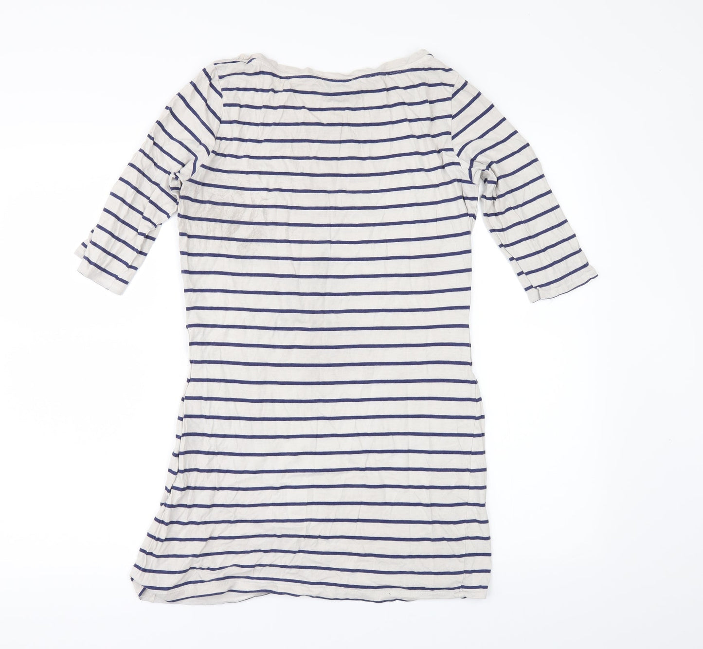 Womens UK Size 10 Warehouse Beige Basic T-Shirt