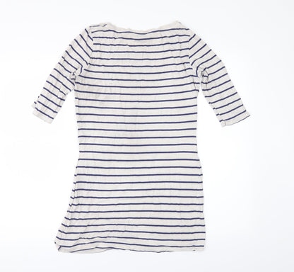 Womens UK Size 10 Warehouse Beige Basic T-Shirt